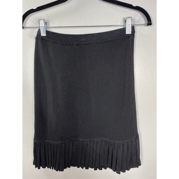 Emporio Armani Made Italy Women's 4 Black Short Skirt Pleat Sleek Party Y2k 80s - Picture 3 of 6